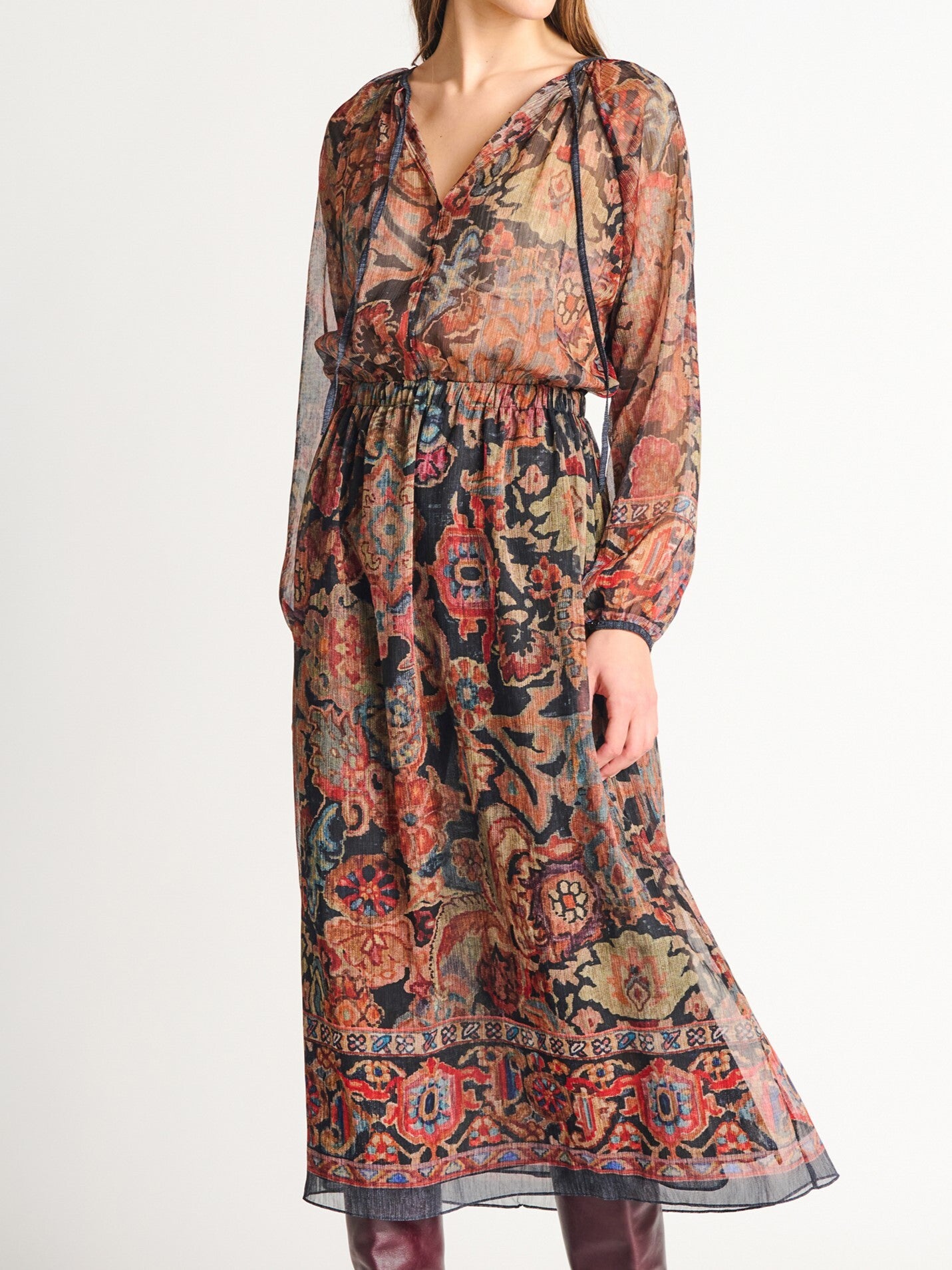 Borderline Smock Dress BEAUTIFUL LIFE CLOTHING